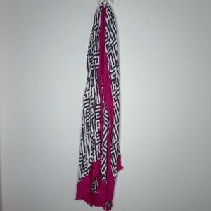 Pink and Black Geometric Scarf